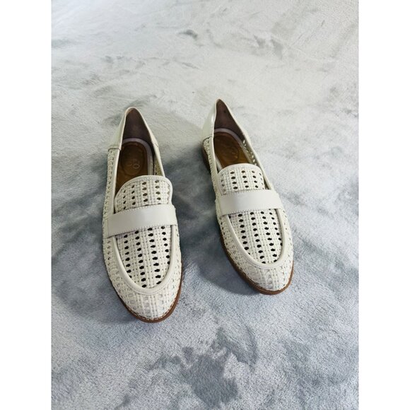 Franco Sarto shoes Women's 8M Halton 2 off white weave flats loafers - Picture 2 of 9